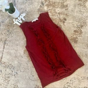 Loft Ruffle Front Sleeveless Sweater